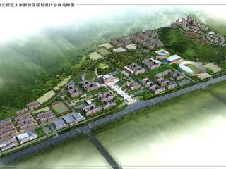 yl23455永利官网新校区规划设计总体鸟瞰图及一期工程鸟瞰图